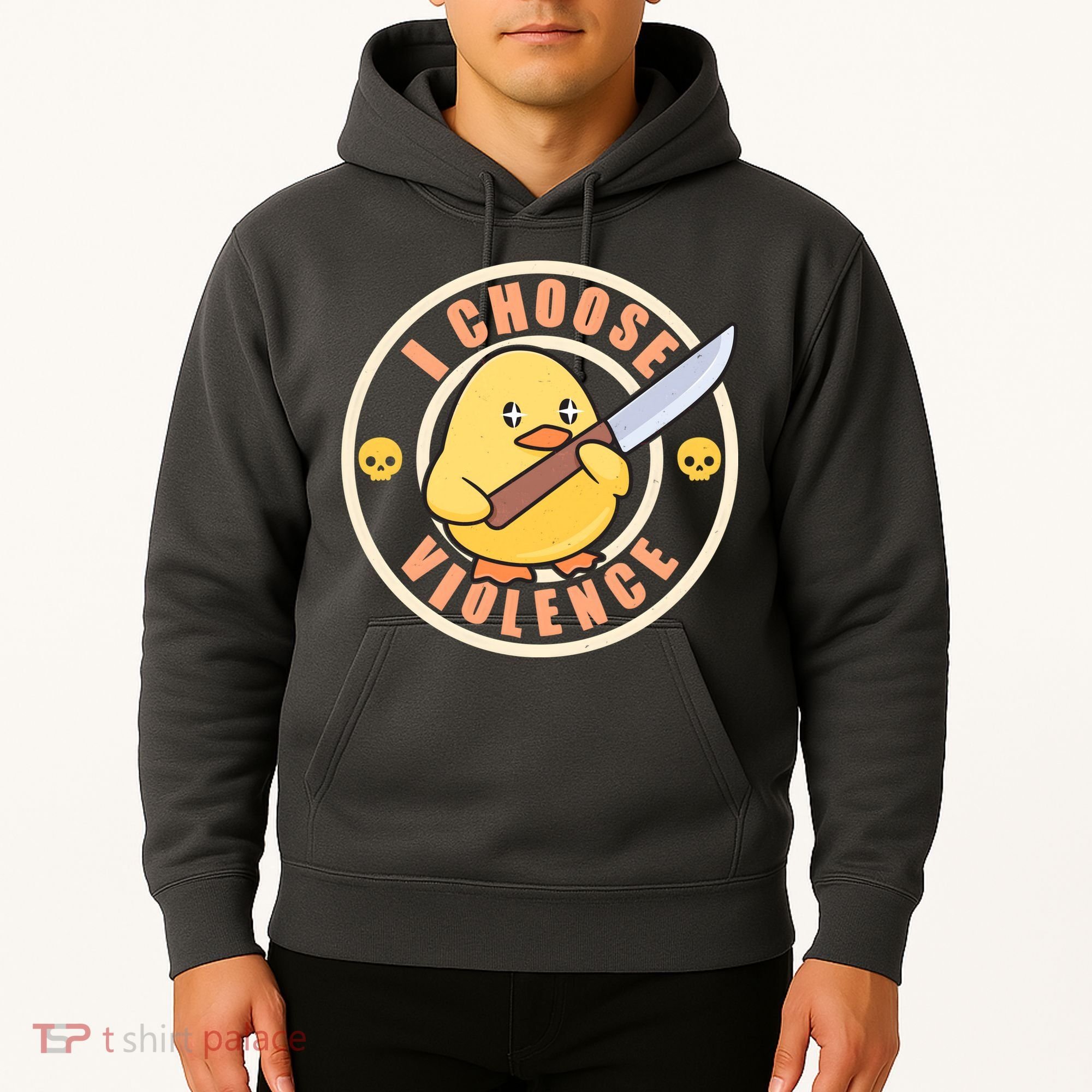 Funny I Choose Violence Baby Chick With Knife Hoodie