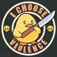 Funny I Choose Violence Baby Chick With Knife Hoodie thumb 7