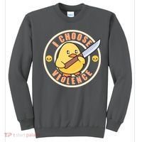 Funny I Choose Violence Baby Chick With Knife Sweatshirt thumb 0