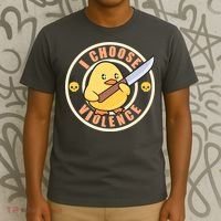 Funny I Choose Violence Baby Chick With Knife T-Shirt thumb 3