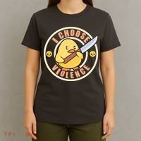 Funny I Choose Violence Baby Chick With Knife T-Shirt thumb 4