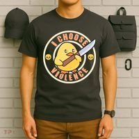 Funny I Choose Violence Baby Chick With Knife T-Shirt thumb 6