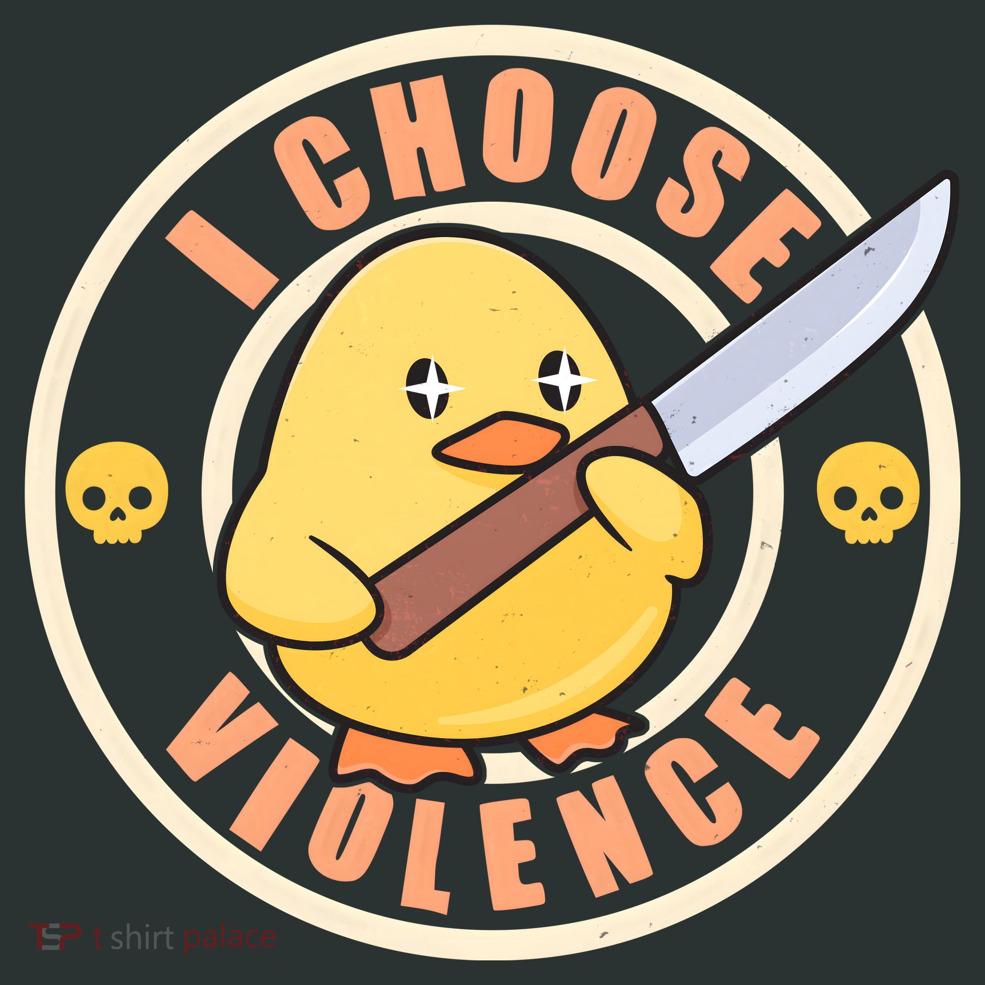 Funny I Choose Violence Baby Chick With Knife Coaster