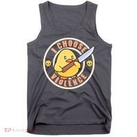 Funny I Choose Violence Baby Chick With Knife Tank Top thumb 0