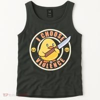 Funny I Choose Violence Baby Chick With Knife Tank Top thumb 2