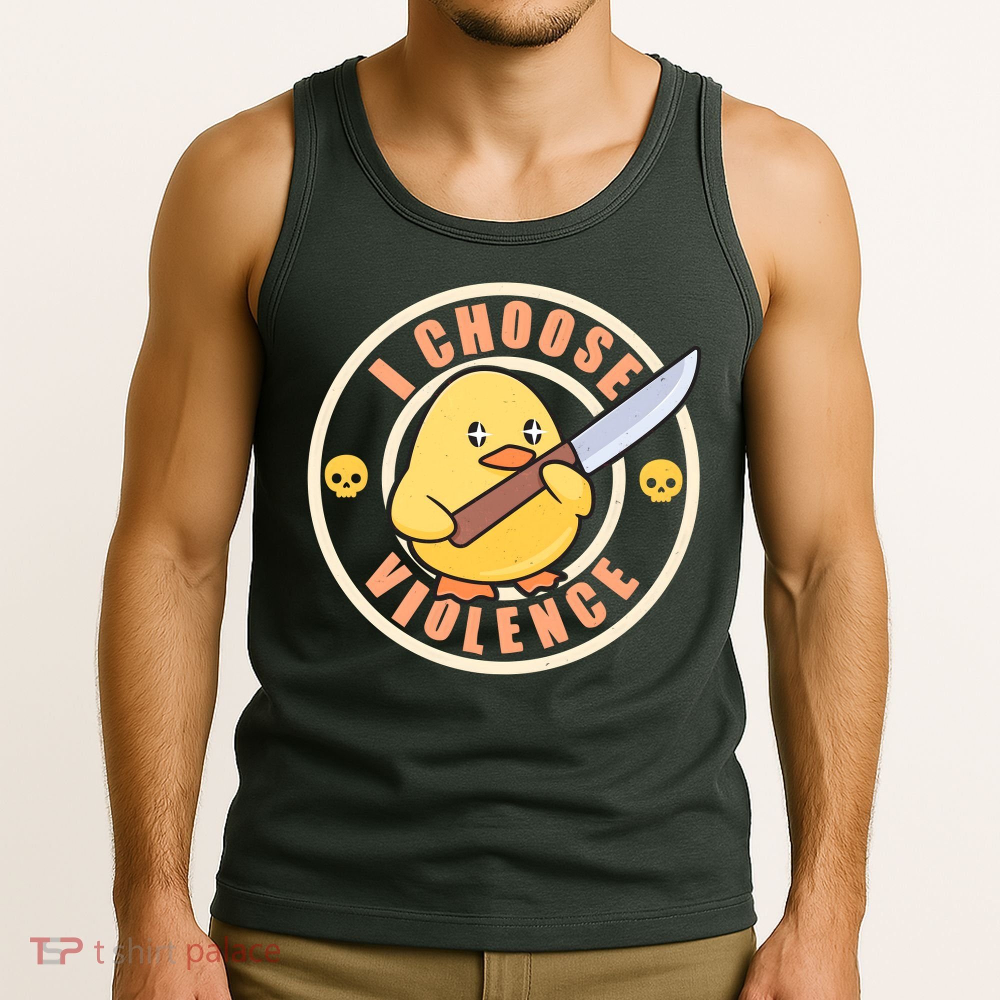 Funny I Choose Violence Baby Chick With Knife Tank Top