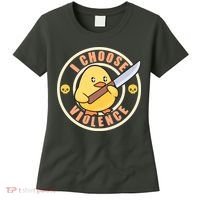 Funny I Choose Violence Baby Chick With Knife Women's T-Shirt thumb 0