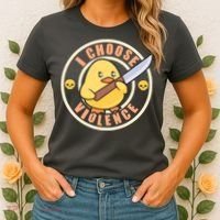 Funny I Choose Violence Baby Chick With Knife Women's T-Shirt thumb 2