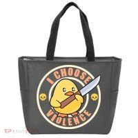 Funny I Choose Violence Baby Chick With Knife Tote Bag thumb 0