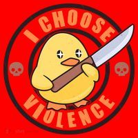 Funny I Choose Violence Baby Chick With Knife Santa Hat thumb 1