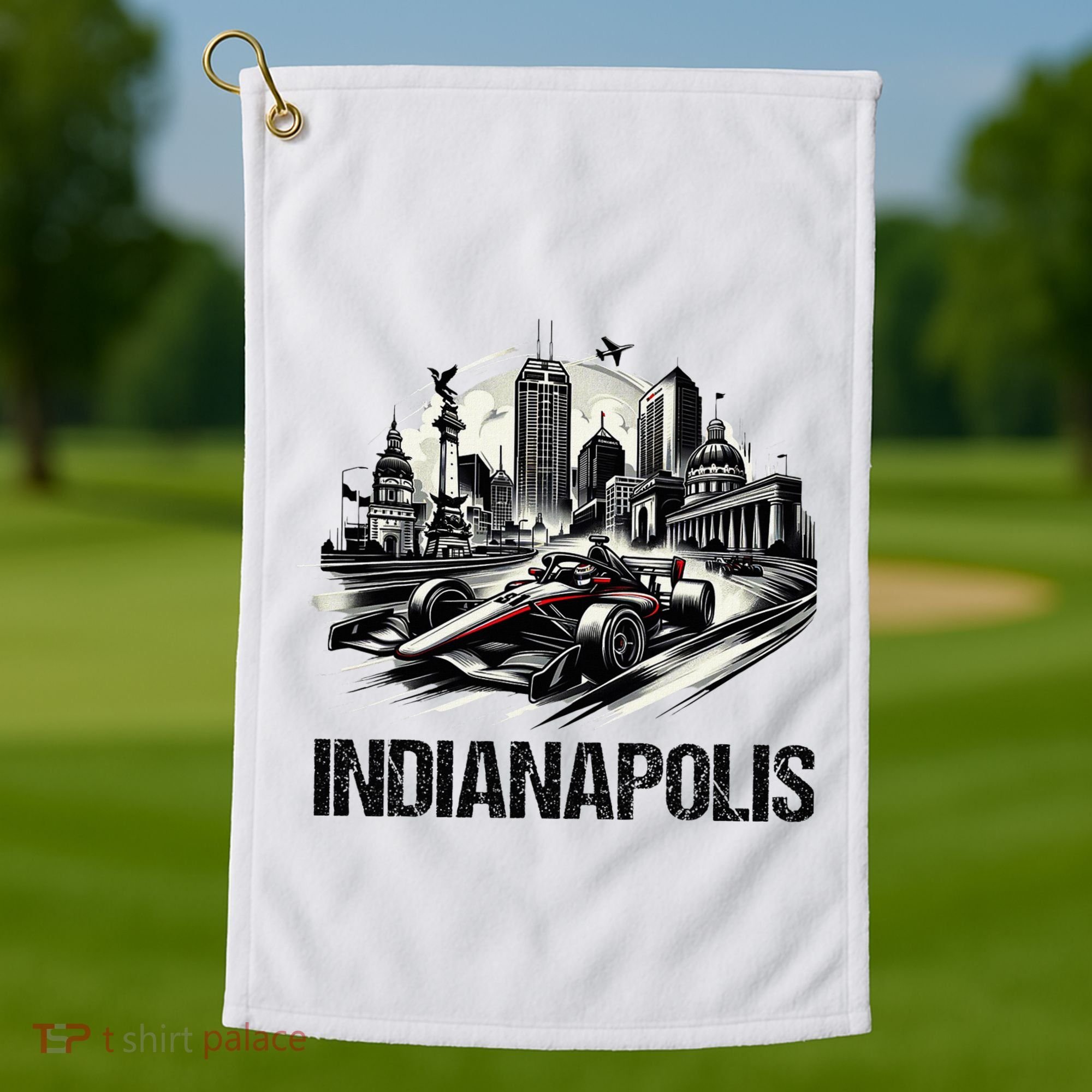 Formula Indianapolis City Indiana Circuit Racetrack Fast Golf Towel