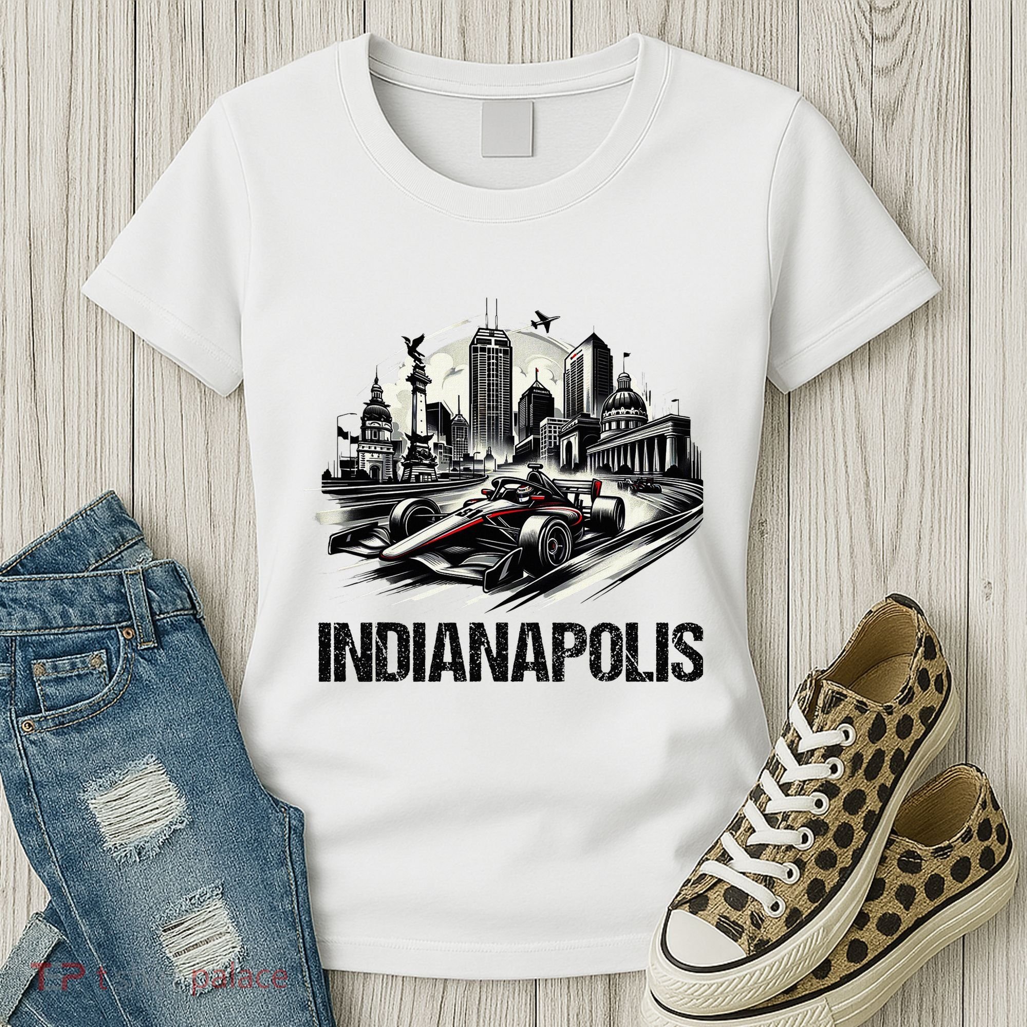 Formula Indianapolis City Indiana Circuit Racetrack Fast Women's T-Shirt