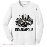 Formula Indianapolis City Indiana Circuit Racetrack Fast Kids Long Sleeve Shirt thumb 0