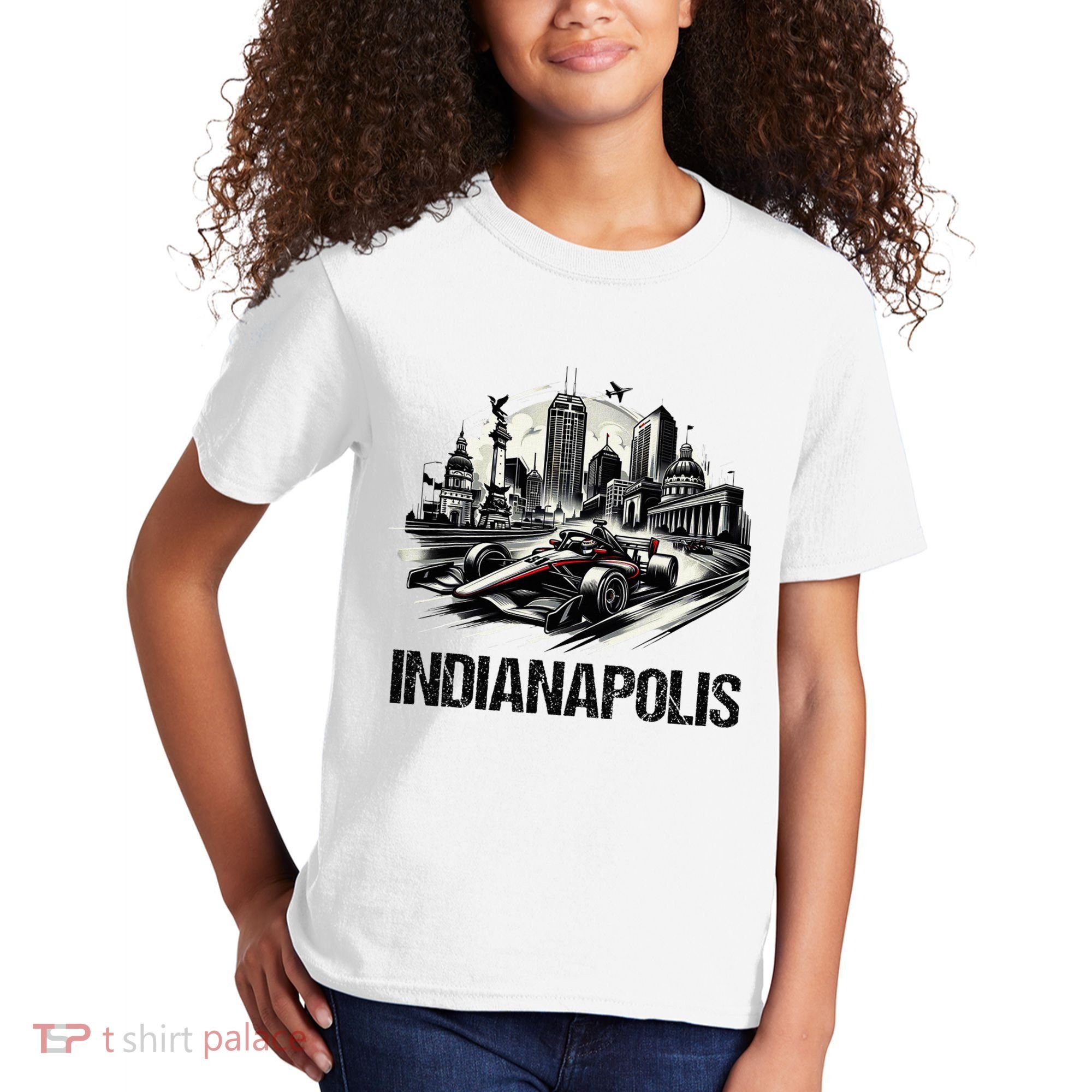 Formula Indianapolis City Indiana Circuit Racetrack Fast Kids T-Shirt