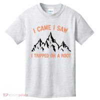 Funny I Came I Saw I Tripped On A Root Hiking Adventure Kids T-Shirt thumb 0