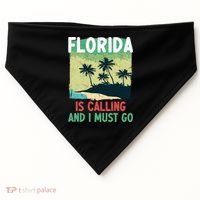 Florida Is Calling And I Must Go USA-Made Doggie Bandana thumb 0