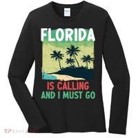 Florida Is Calling And I Must Go Women's Long Sleeve Shirt thumb 0