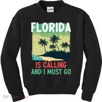 Florida Is Calling And I Must Go Kids Sweatshirt thumb 0