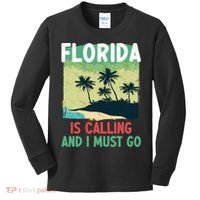 Florida Is Calling And I Must Go Kids Long Sleeve Shirt thumb 0