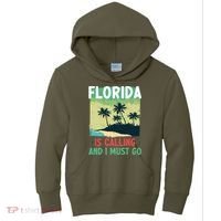 Florida Is Calling And I Must Go Kids Hoodie thumb 0