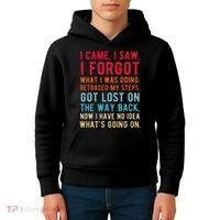 Funny I Came I Saw I Forgot What I Was Doing Got Lost Kids Hoodie thumb 4