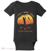 Fisherman I CanT Work Today My Arm Is In A Cast Funny Baby Bodysuit thumb 0