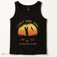Fisherman I CanT Work Today My Arm Is In A Cast Funny Tank Top thumb 2