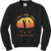 Fisherman I CanT Work Today My Arm Is In A Cast Funny Kids Sweatshirt thumb 0
