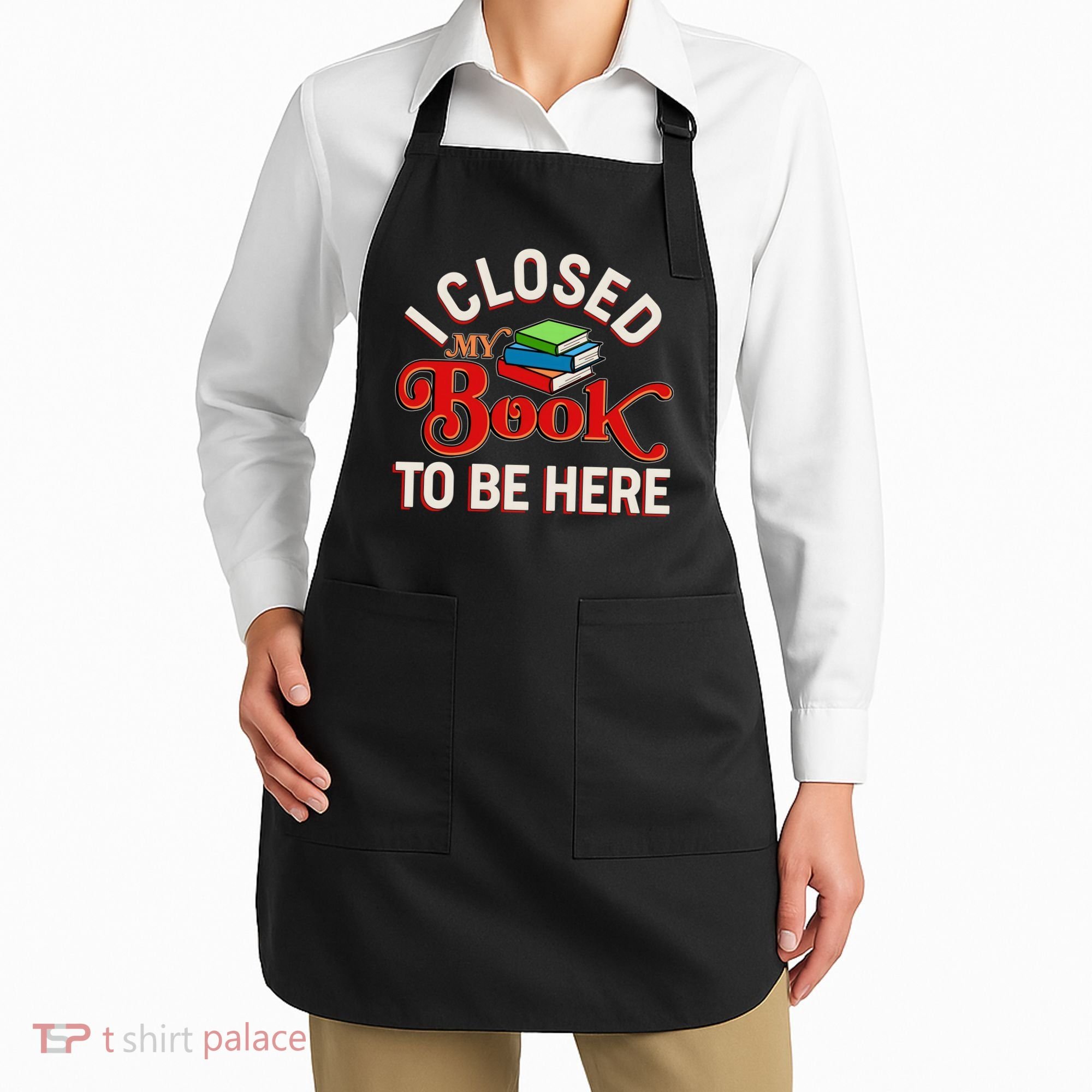 Funny I Closed My Book To Be Here Reading Fan Apron