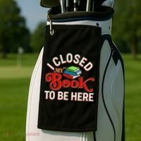 Funny I Closed My Book To Be Here Reading Fan Golf Towel thumb 2