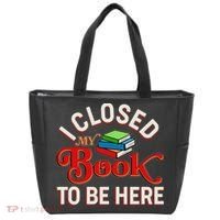 Funny I Closed My Book To Be Here Reading Fan Tote Bag thumb 0