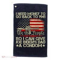 Funny I Can Give Joe BidenS Dad A Condom Golf Towel thumb 0