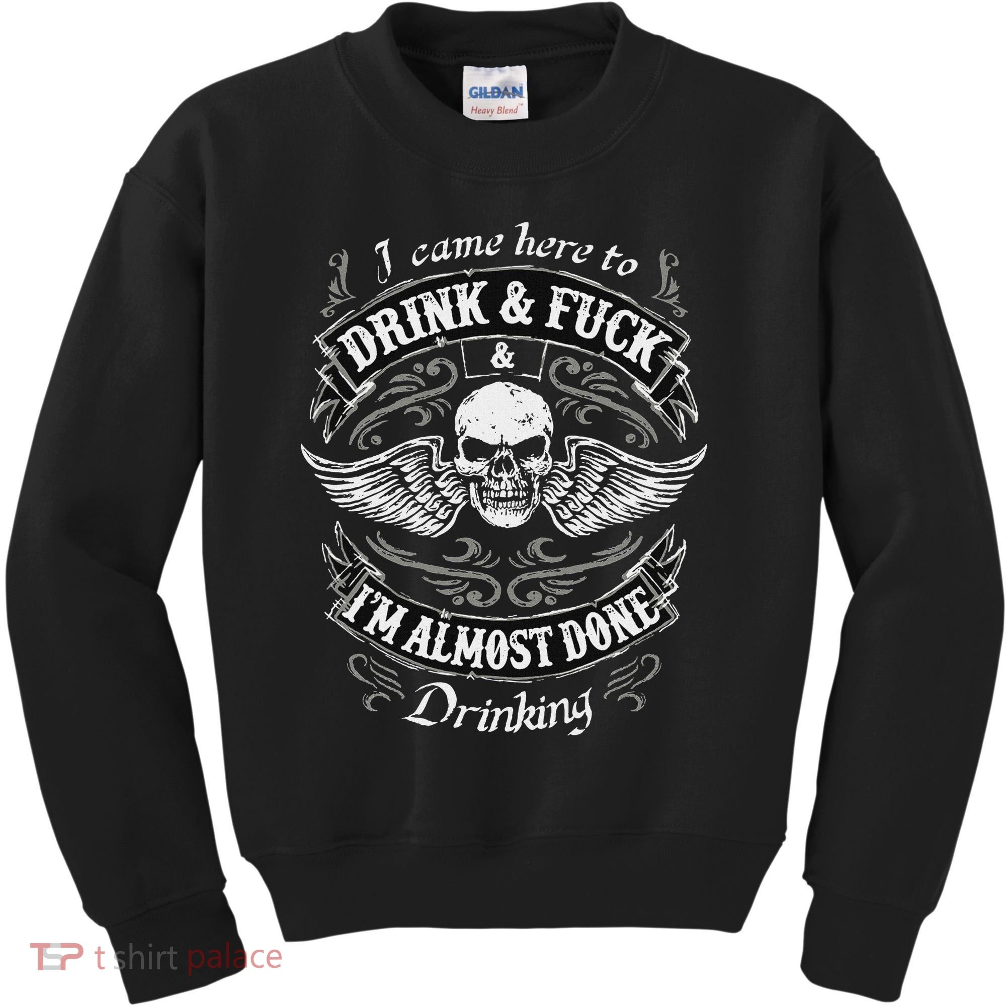 Funny I Came Here To Drink And Fuck I'm Almost Done Drinking Kids Sweatshirt