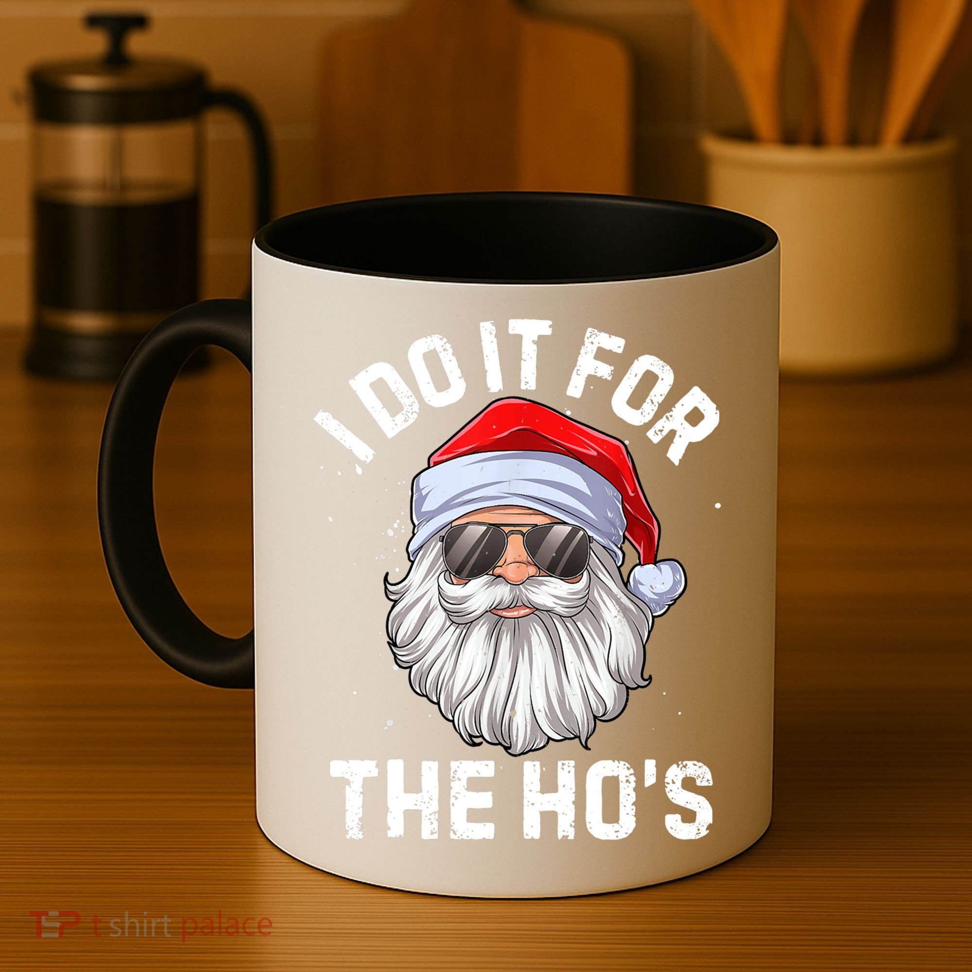 Funny Inappropriate Christmas Santa I Do It For The Hos Cute Gift Coffee Mug
