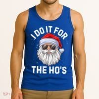 Funny Inappropriate Christmas Santa I Do It For The Hos Cute Gift Tank Top thumb 3