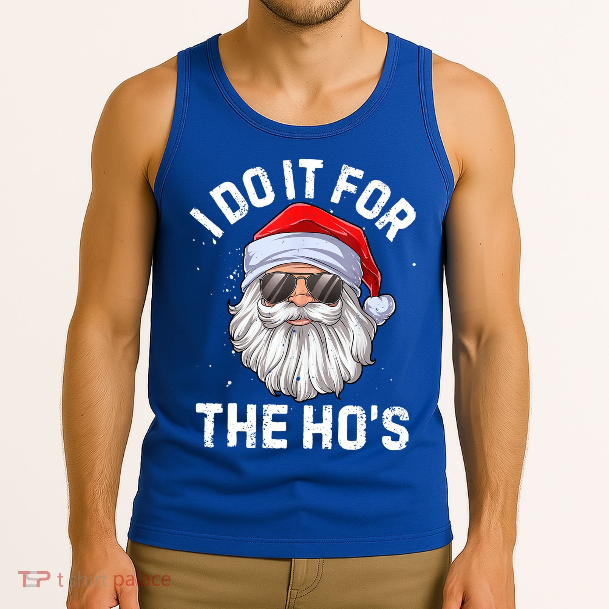 Funny Inappropriate Christmas Santa I Do It For The Hos Cute Gift Tank Top
