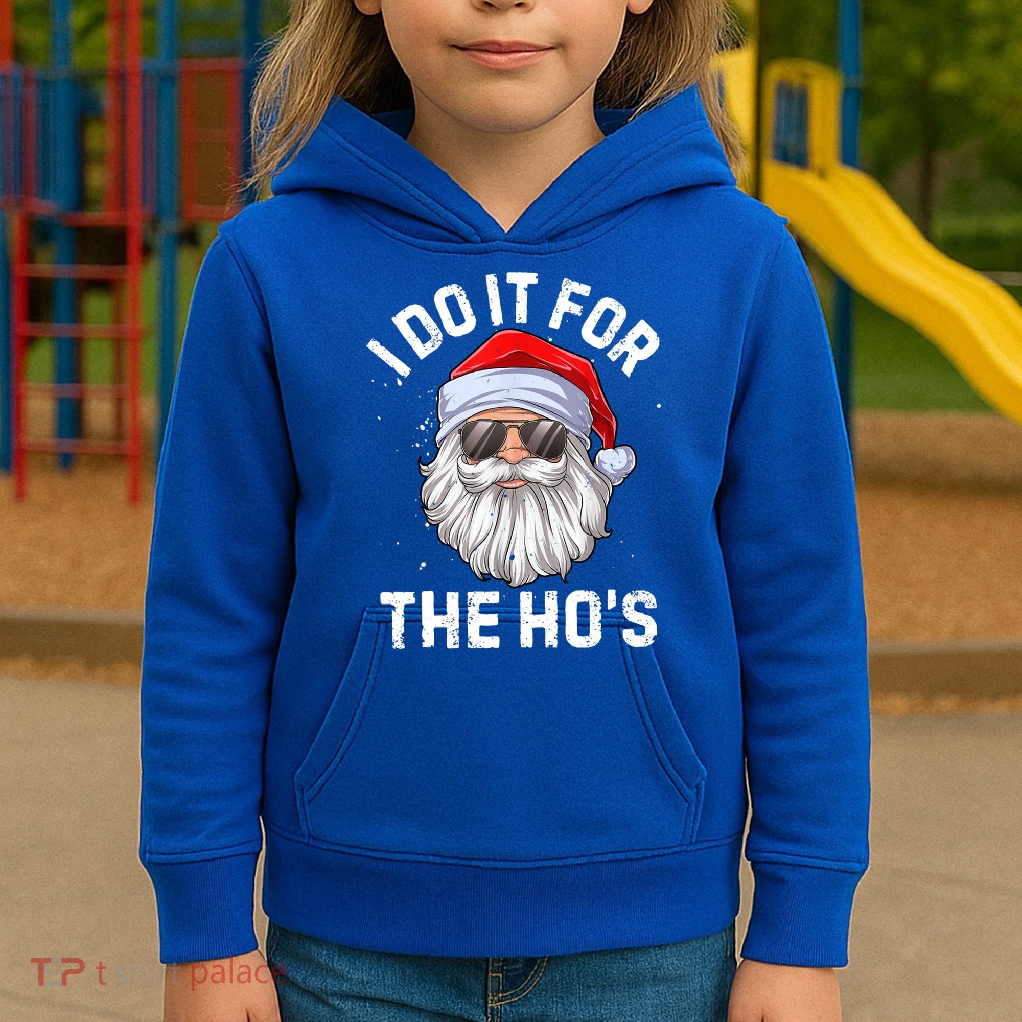 Funny Inappropriate Christmas Santa I Do It For The Hos Cute Gift Kids Hoodie