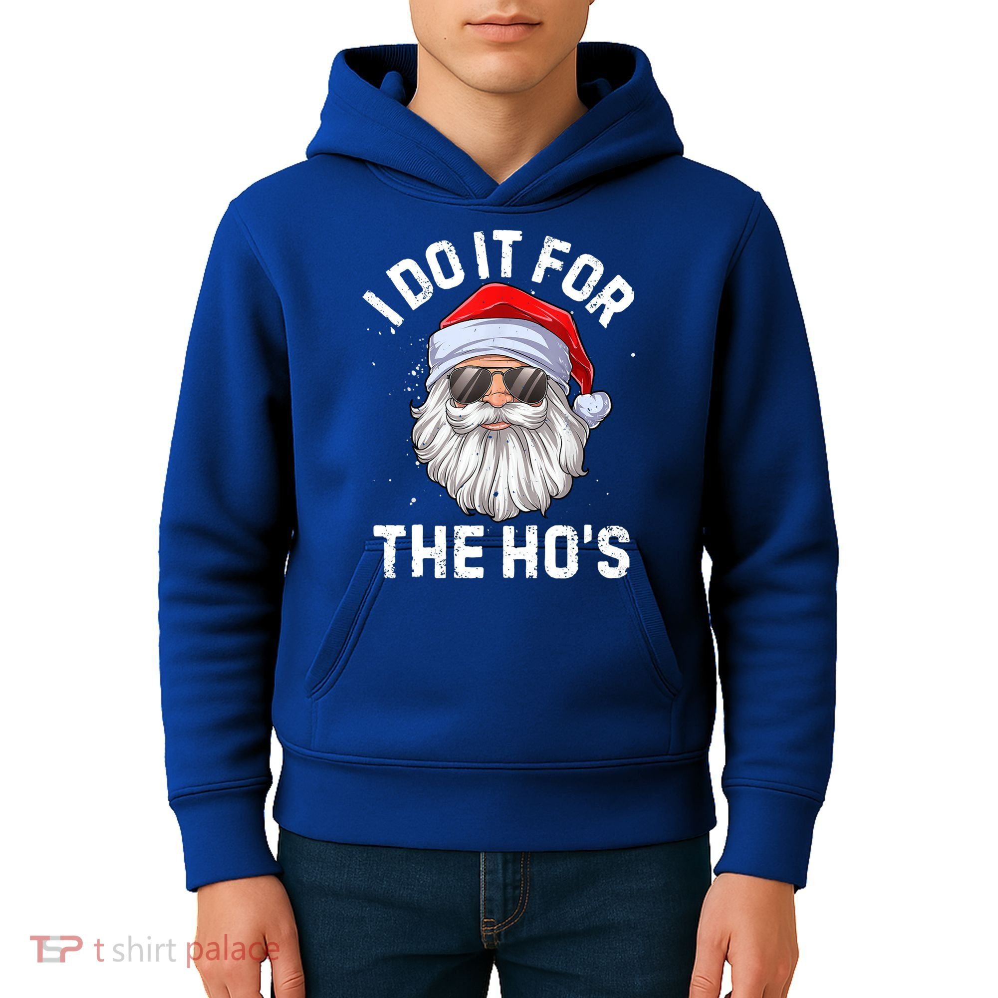 Funny Inappropriate Christmas Santa I Do It For The Hos Cute Gift Kids Hoodie