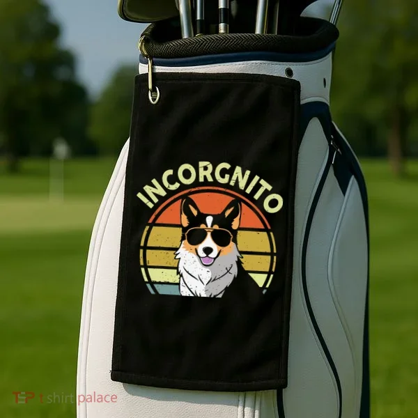Funny Incognito Corgi Golf Towel