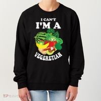 Funny I Cant Im A Vegetarian Sayings Vegetable Graphic Women's Sweatshirt thumb 0