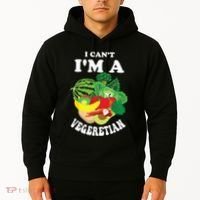 Funny I Cant Im A Vegetarian Sayings Vegetable Graphic Hoodie thumb 2