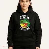 Funny I Cant Im A Vegetarian Sayings Vegetable Graphic Hoodie thumb 5