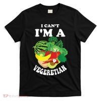 Funny I Cant Im A Vegetarian Sayings Vegetable Graphic T-Shirt thumb 0