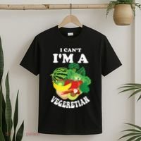 Funny I Cant Im A Vegetarian Sayings Vegetable Graphic T-Shirt thumb 2