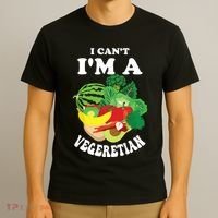 Funny I Cant Im A Vegetarian Sayings Vegetable Graphic T-Shirt thumb 3