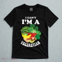 Funny I Cant Im A Vegetarian Sayings Vegetable Graphic T-Shirt thumb 5
