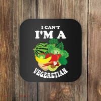 Funny I Cant Im A Vegetarian Sayings Vegetable Graphic Coaster thumb 0