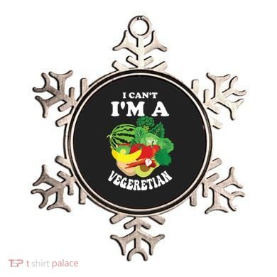 Funny I Cant Im A Vegetarian Sayings Vegetable Graphic Ornament