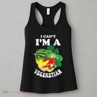 Funny I Cant Im A Vegetarian Sayings Vegetable Graphic Women's Tank Top thumb 3