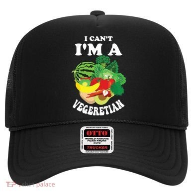 Funny I Cant Im A Vegetarian Sayings Vegetable Graphic Hat